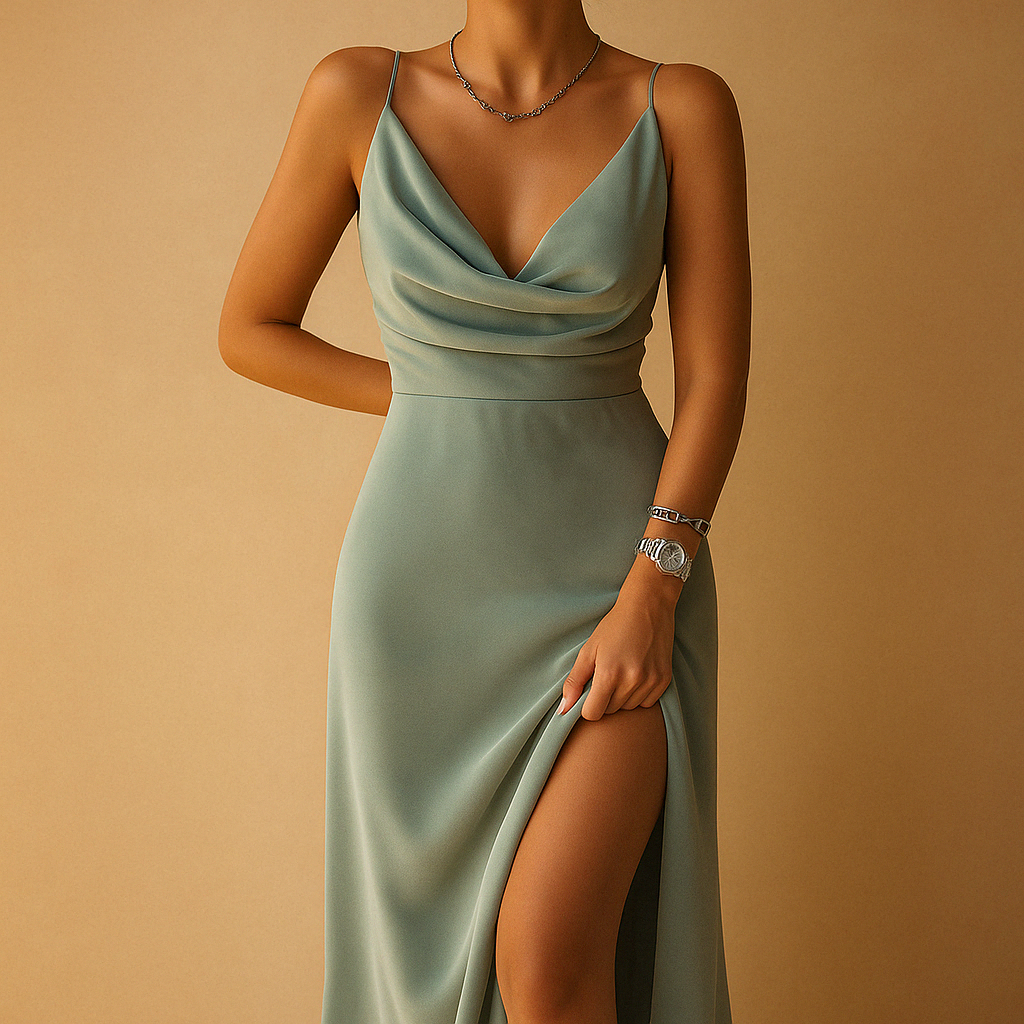 Elegant Maxi Dress for Women | Formal Evening Wear | Lightweight Fabric | Perfect for Weddings and Special Occasions