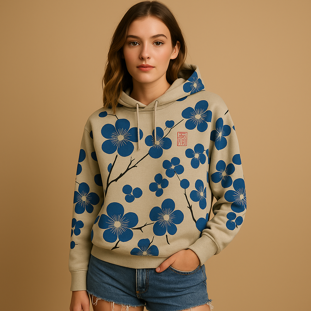 Floral Women's Hoodie Sweater | Soft Cotton Blend | Casual Wear for Everyday Comfort