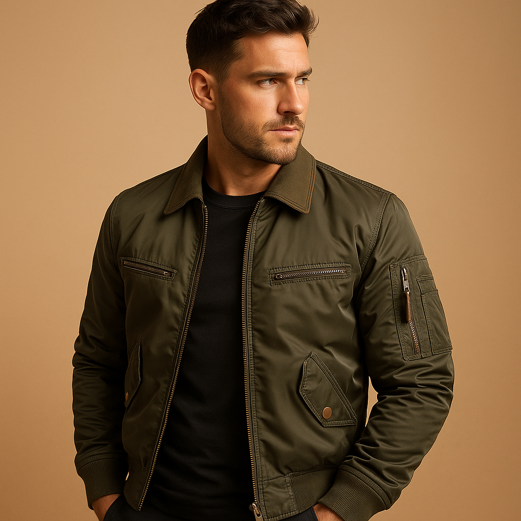 Men's Water-Repellent Bomber Jacket | Stylish Outerwear for Casual Wear and Outdoor Activities