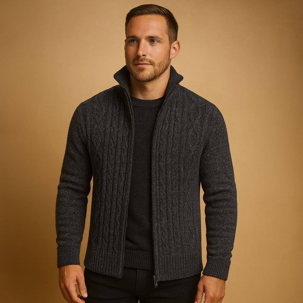 Men's Cable-Knit Sweater with Lining | Warm and Cozy Knitwear for Casual Wear