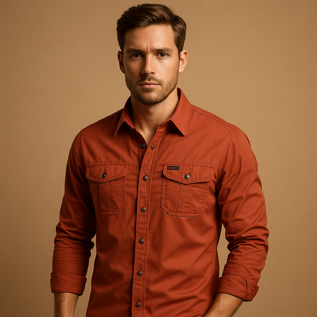 Men's Cargo Shirt - Cotton Fabric - Casual Style - Versatile Outdoor Wear