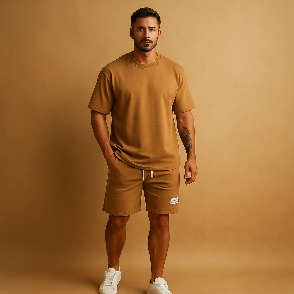 Men's Casual Summer T-Shirt and Shorts Set | Lightweight Cotton Blend | Comfortable Everyday Wear | Available in Multiple Colors