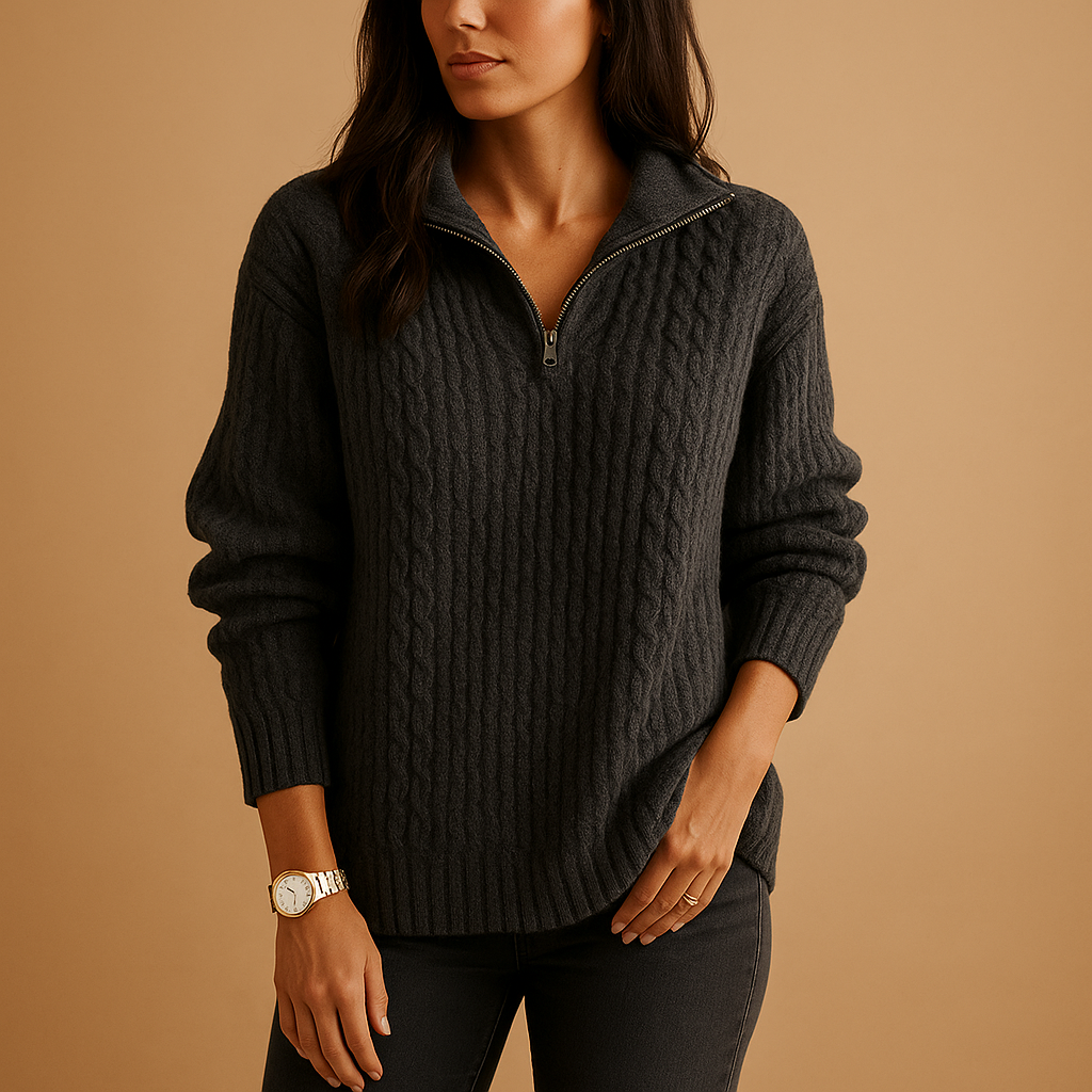 Half Zip Sweater for Women | Chic Design | Soft Knit Material | Casual Wear | Perfect for Layering