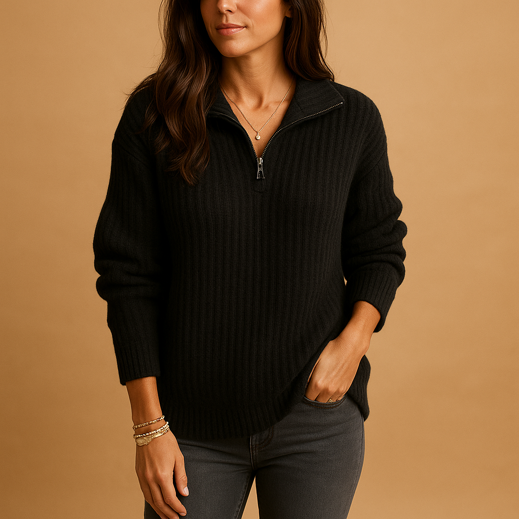 Half Zip Sweater for Women | Chic Design | Soft Knit Material | Casual Wear | Perfect for Layering