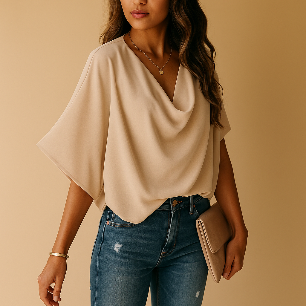 Chiffon Batwing Sleeve Blouse for Women | Lightweight Casual Top for Everyday Wear