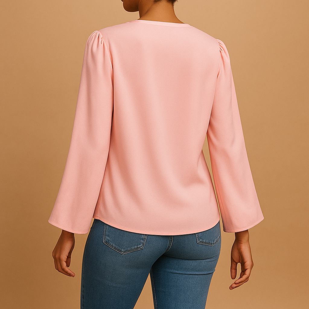 Chiffon Puff Sleeve Blouse for Women | Elegant Casual Top for Work or Outings