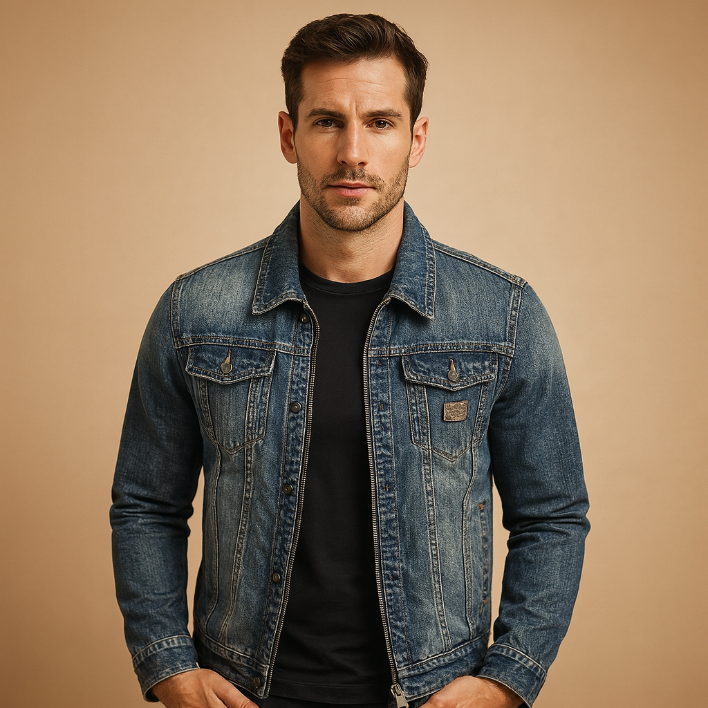 Men's Classic Denim Jacket | Durable Cotton Fabric | Casual Style | Everyday Wear