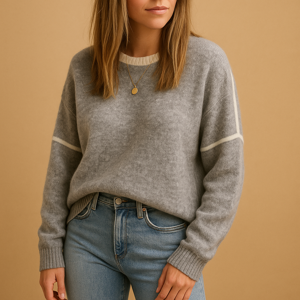 Round Neck Knit Sweater for Women | Classic Style, Cozy Material, Casual Wear, Versatile Everyday Essential