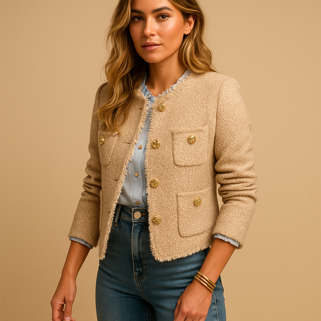 Women's Tweed Blazer Jacket | Classic Design | Versatile Outerwear for Work or Casual Wear