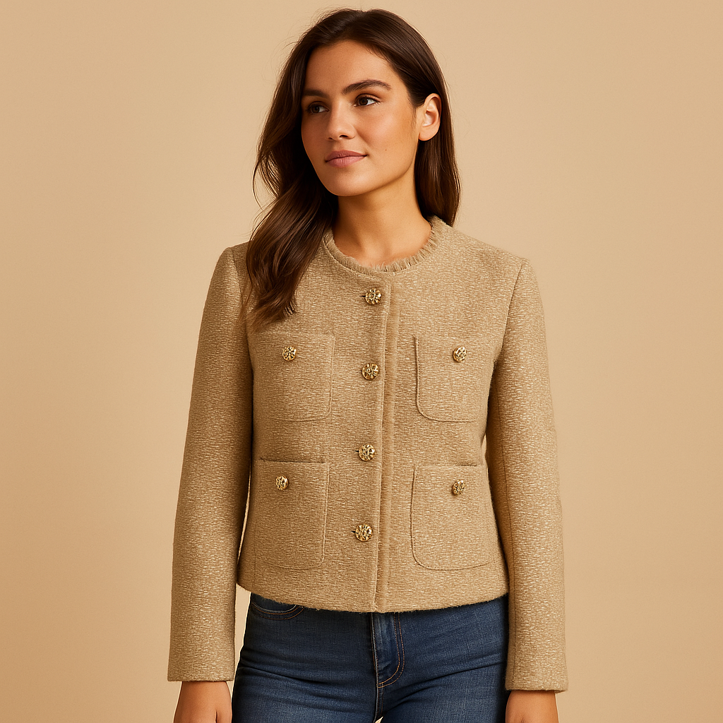 Women's Tweed Blazer Jacket | Classic Design | Versatile Outerwear for Work or Casual Wear