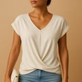 V-neck Women's Blouse | Classic Design | Lightweight Fabric | Casual or Office Wear