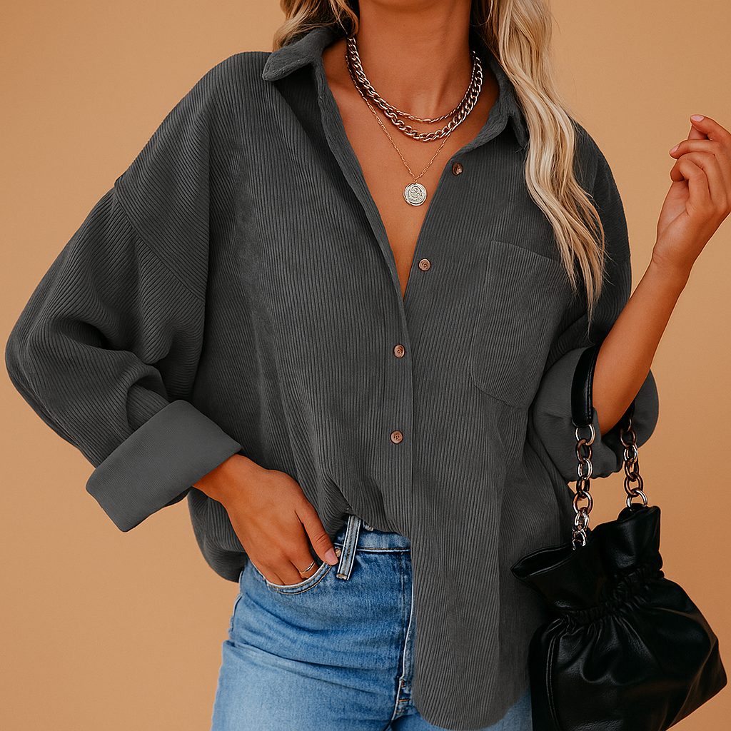 Corduroy Knitted Jacket for Women | Casual Outerwear for Fall and Winter