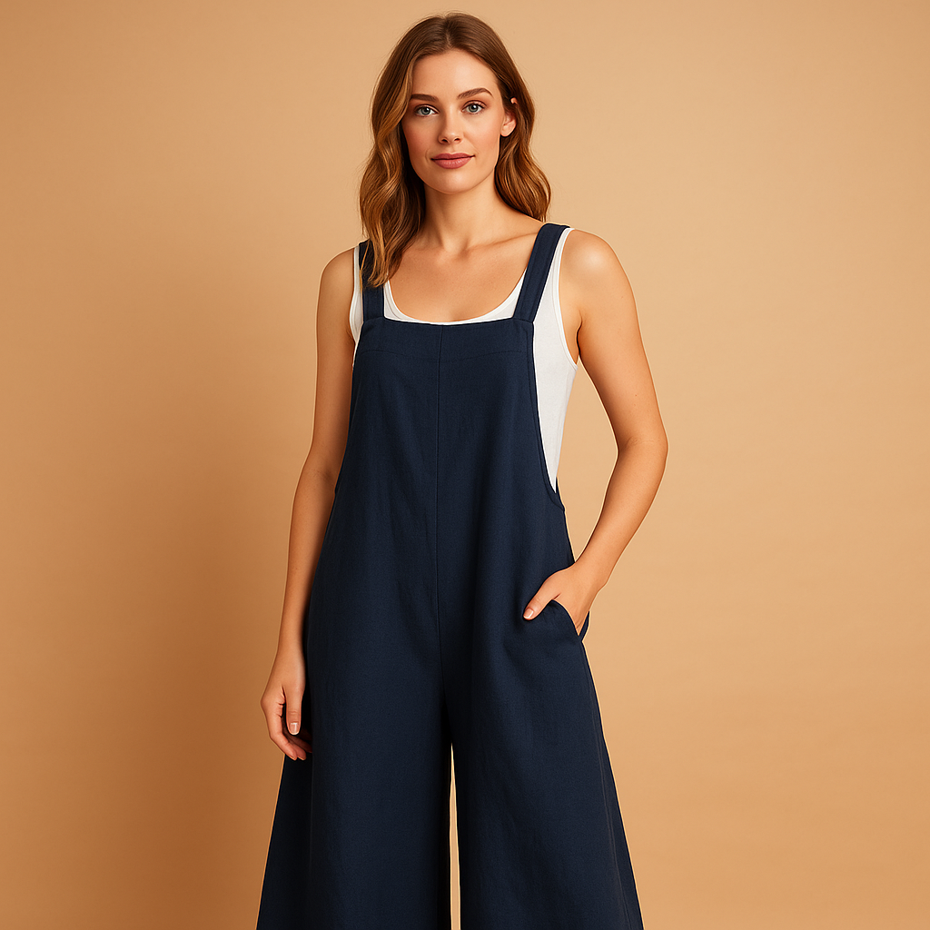 Cotton Linen Summer Jumpsuit for Women | Casual Sleeveless Design for Everyday Wear