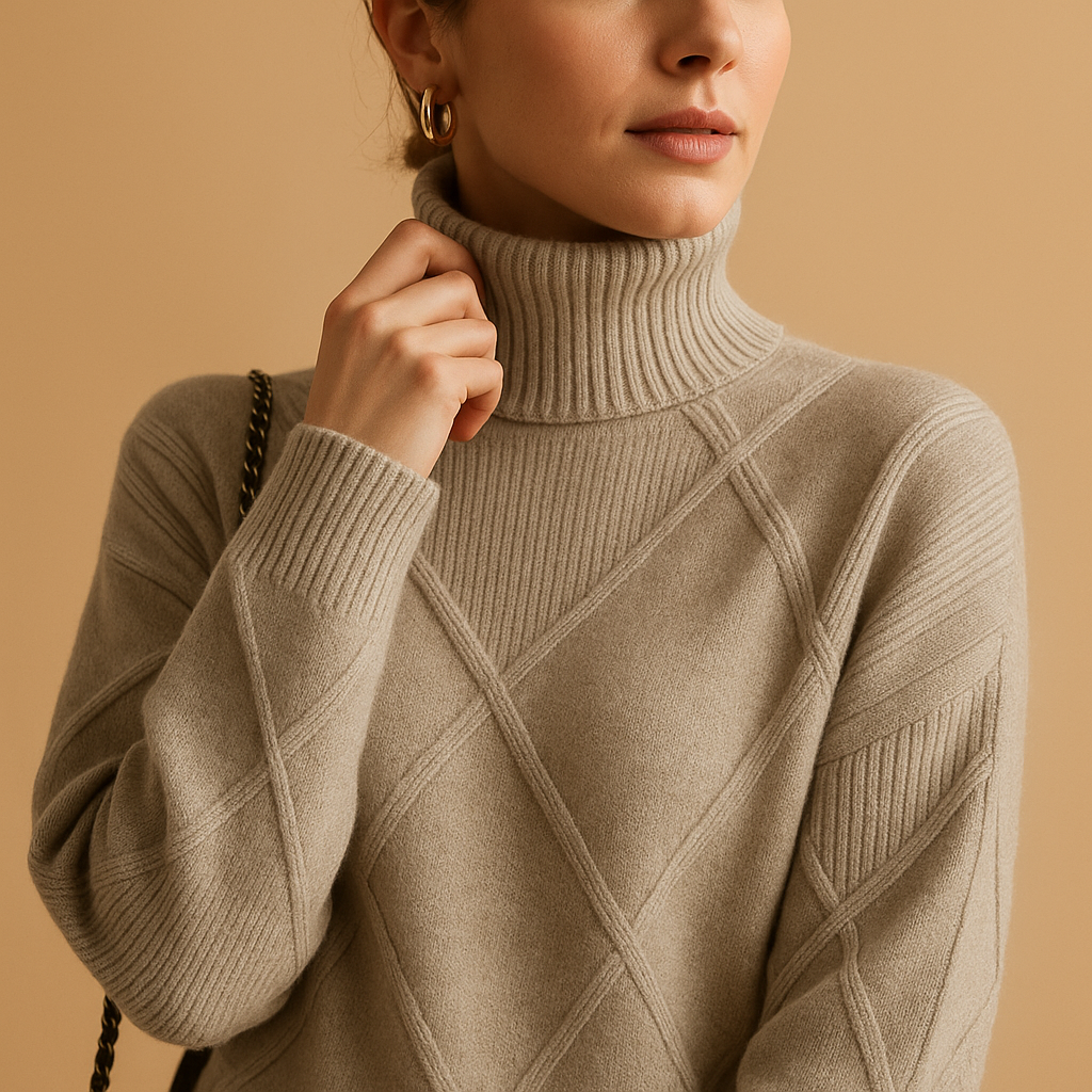 Women's Turtleneck Knit Sweater | Elegant Design | Cozy Winter Wear | Soft Fabric for Everyday Comfort