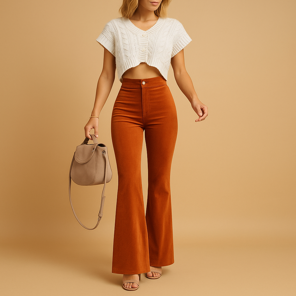 Flared Corduroy Pants for Women | Soft Fabric | Casual Style | Perfect for Everyday Wear
