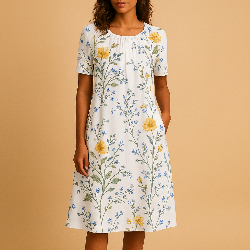 Floral Cotton Dress for Women | Casual Daisy Print Design | Perfect for Everyday Wear