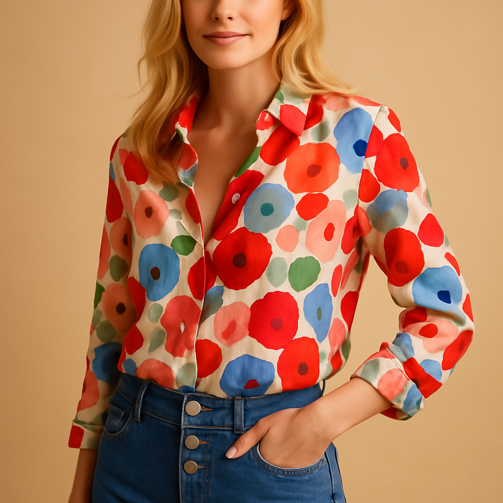 Floral Lightweight Women's Blouse | Breathable Fabric | Casual Style | Perfect for Spring and Summer Wear