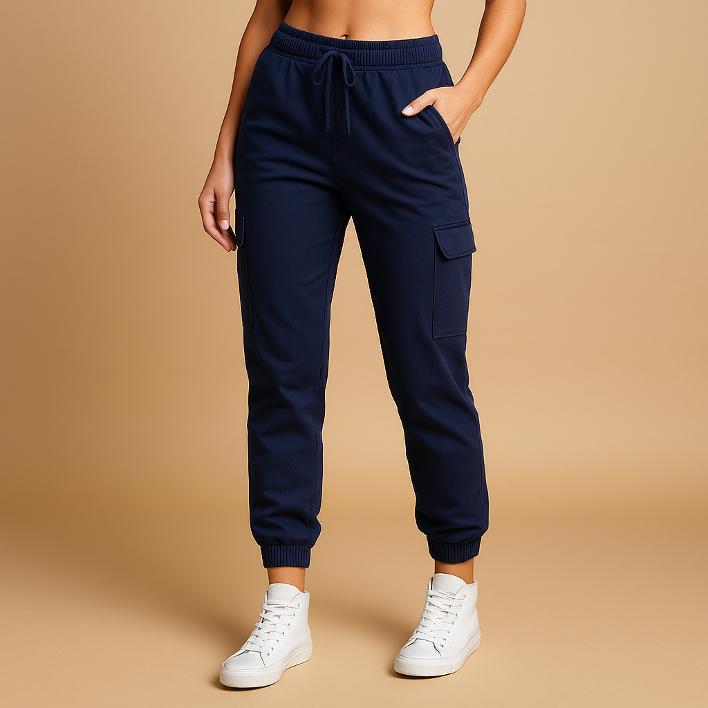 High Waist Cargo Pants for Women | Durable Cotton Blend | Casual Utility Style | Perfect for Everyday Wear