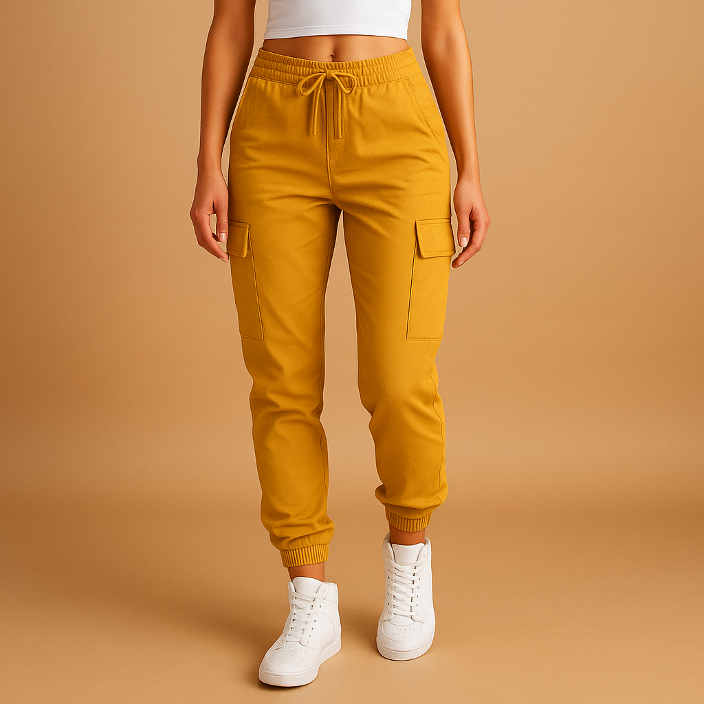 High Waist Cargo Pants for Women | Durable Cotton Blend | Casual Utility Style | Perfect for Everyday Wear