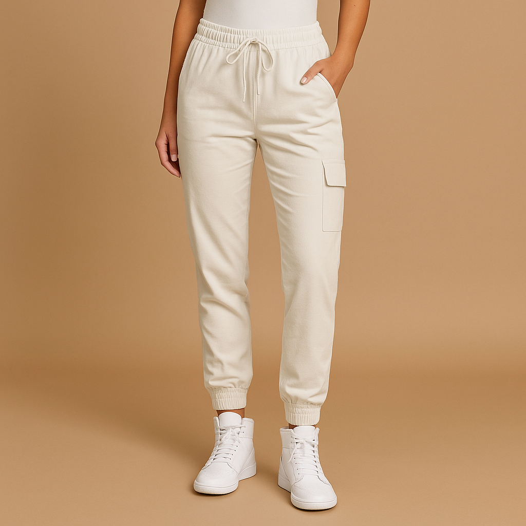 High Waist Cargo Pants for Women | Durable Cotton Blend | Casual Utility Style | Perfect for Everyday Wear