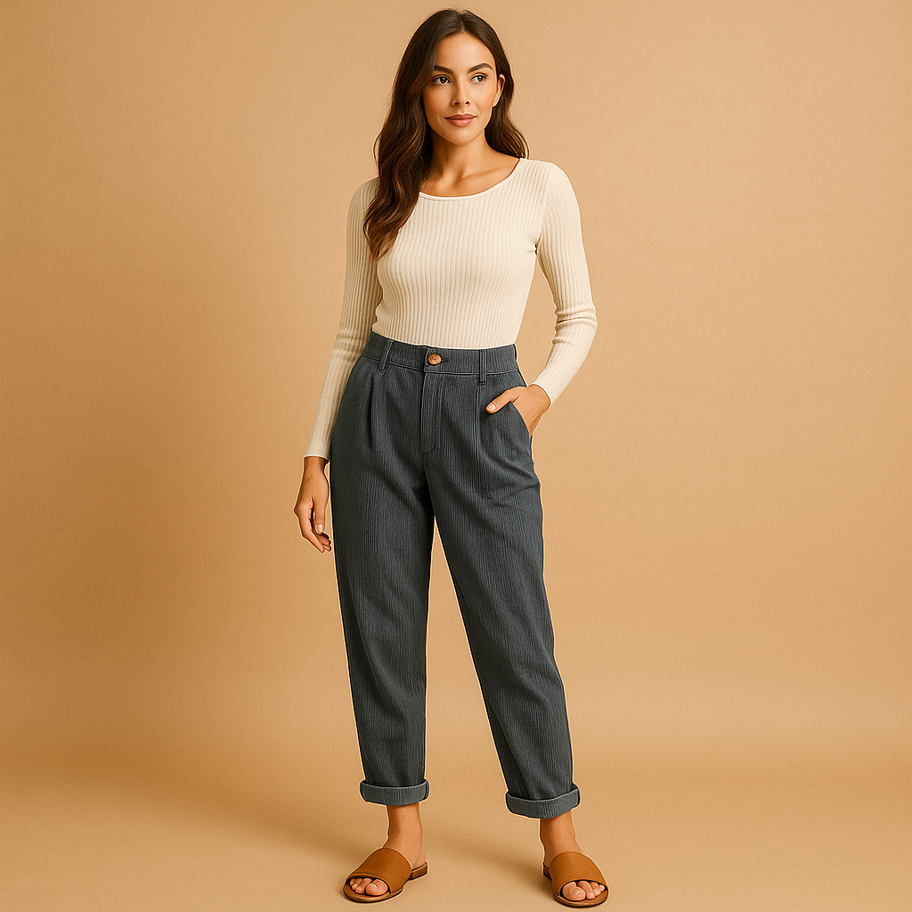 High Waist Corduroy Pants for Women | Casual Chic Style | Comfortable Everyday Wear