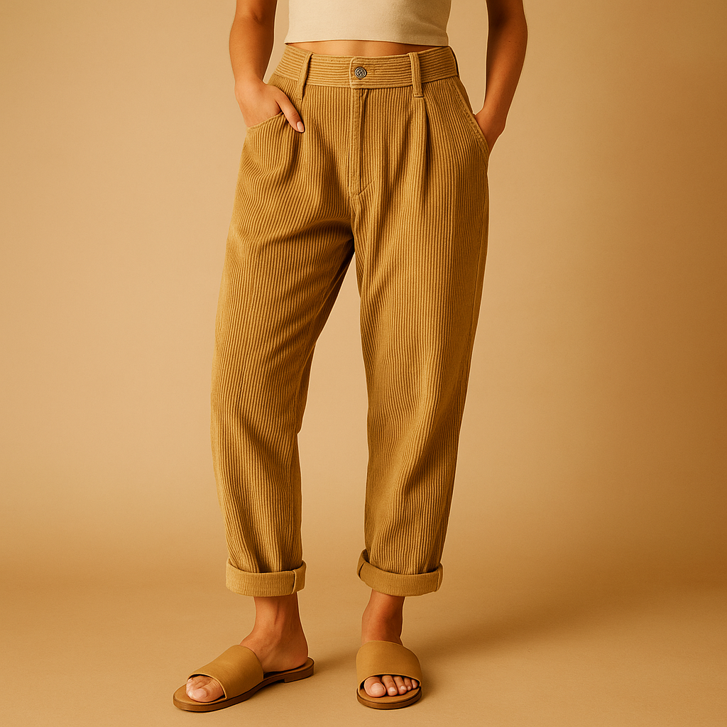 High Waist Corduroy Pants for Women | Casual Chic Style | Comfortable Everyday Wear